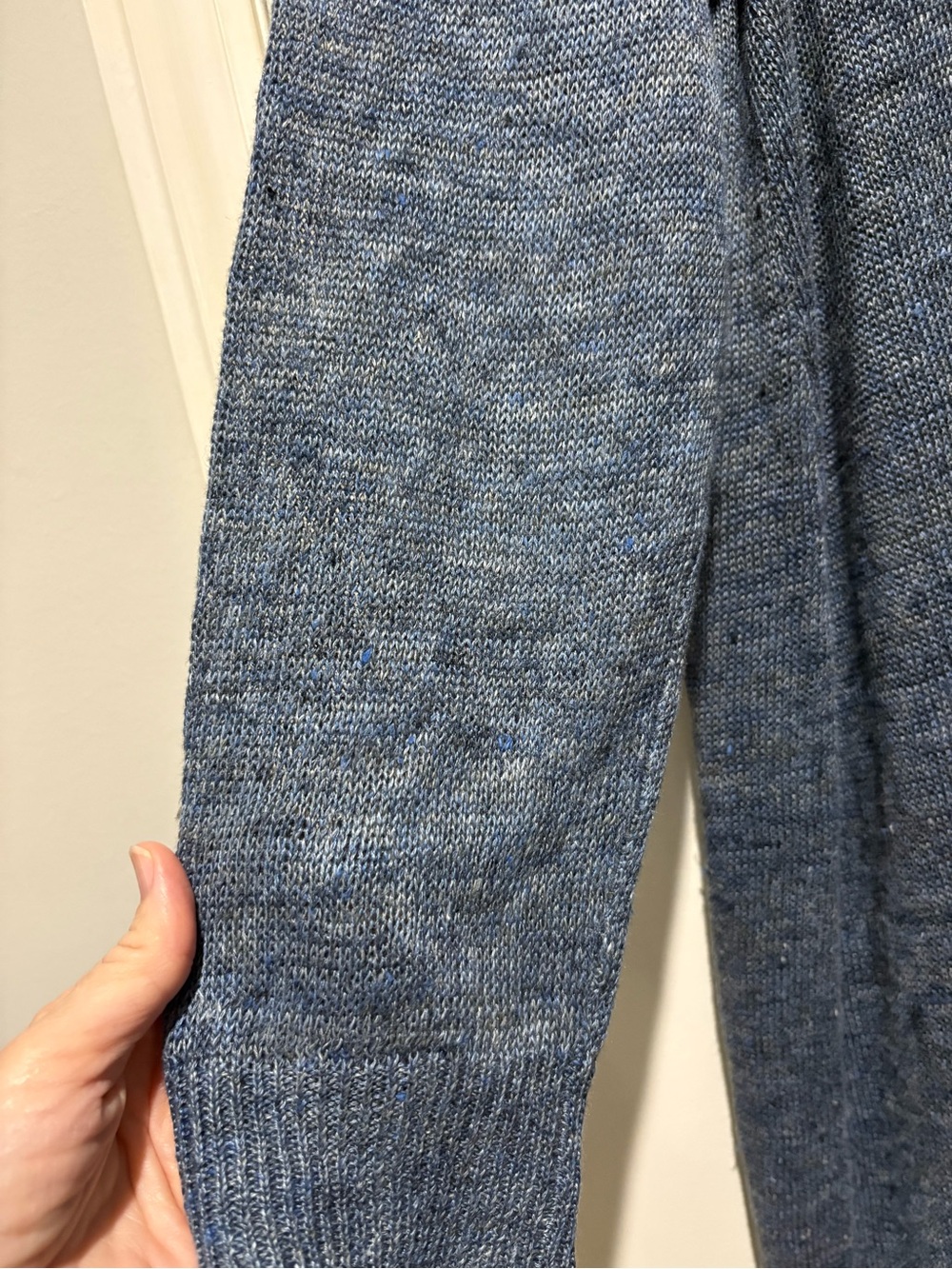 Eileen Fisher XL Blue 100% Organic Linen Long Duster Cardigan Sweater - Picture 6 of 8